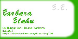 barbara blahm business card